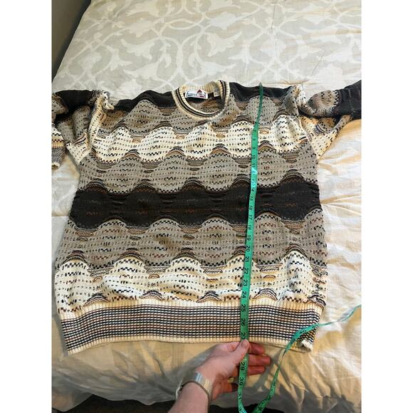 Florence tricot vintage 3d knit textured sweater men’s large - Picture 6 of 7